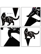 3db fém macska kerti szobor