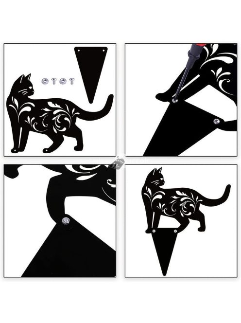 3db fém macska kerti szobor