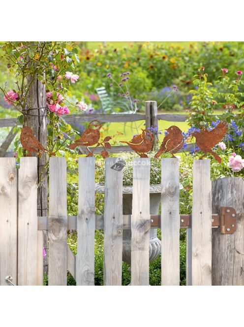 5db Rozsdás Madár Dekoráció