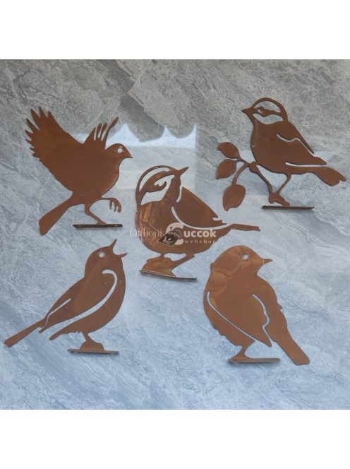 5db Rozsdás Madár Dekoráció