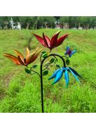 Varázslatos virágos és pillangós fém kerti dekoráció