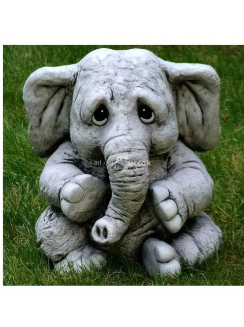 Aranyos Szürke Bébi Elefánt szobor