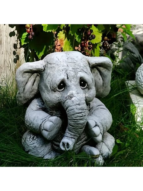 Aranyos Szürke Bébi Elefánt szobor