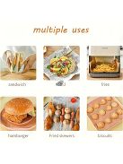 1 tekercs, vintage újság mintájú pergamenpapír, eldobható levegősütő papír