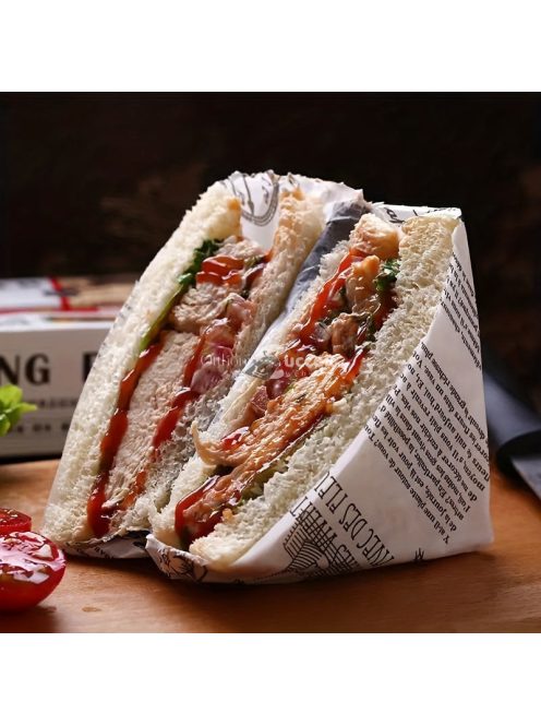 1 tekercs, vintage újság mintájú pergamenpapír, eldobható levegősütő papír