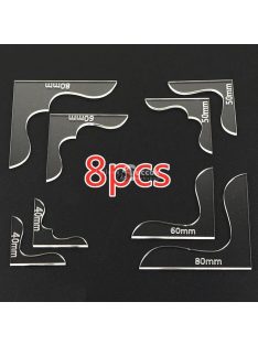 8 darab akril bőr sarok díszítő sablon sablon készlet