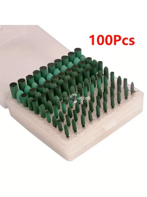 100 darabos Gumi Polírozó és Csiszoló Készlet Tárolódobozzal