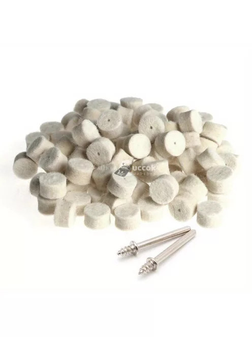 102 darabos gyapjú polírozó kerék készlet forgószerszámokhoz