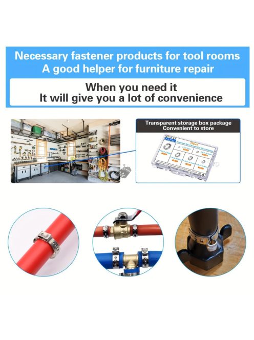 70 db rozsdamentes acél tömlőbilincs készlet