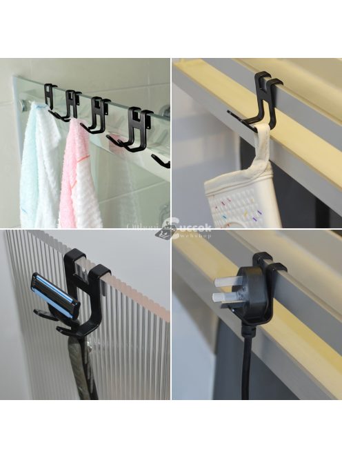 4db Alumínium Fúrás Nélküli törölköző akasztó