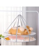 Szürke, háromszintes, hálós szárítóállvány