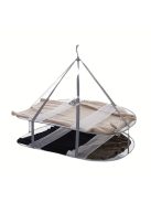 Szürke, háromszintes, hálós szárítóállvány