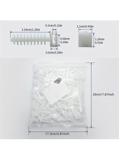   100 db műanyag kábelkötegelő, falra szerelhető kábelrendező klipek