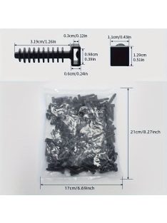   100 db műanyag kábelkötegelő, falra szerelhető kábelrendező klipek