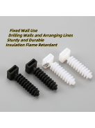 100 db műanyag kábelkötegelő, falra szerelhető kábelrendező klipek