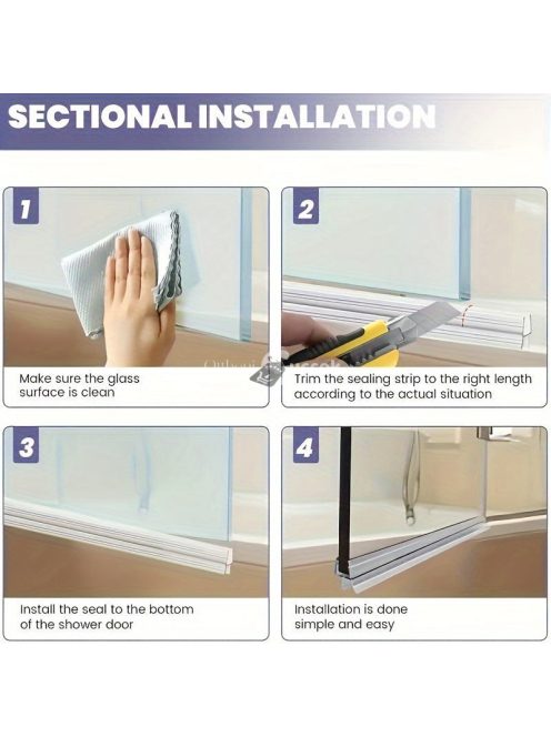 2db Vízálló zuhanyajtó alsó tömítőcsík