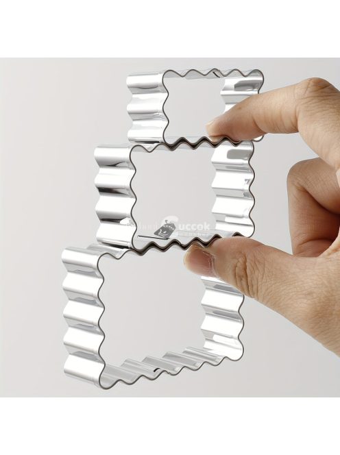 3 darabos Rozsdamentes Acél Süteményszaggató Készlet