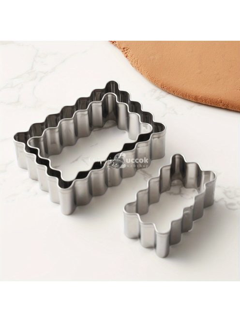 3 darabos Rozsdamentes Acél Süteményszaggató Készlet