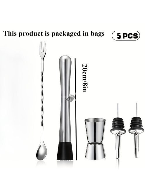 Professzionális rozsdamentes acél koktél shaker készlet (shaker és állvány nélkül)