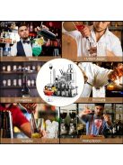 Professzionális rozsdamentes acél koktél shaker készlet (shaker és állvány nélkül)