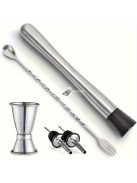 Professzionális rozsdamentes acél koktél shaker készlet (shaker és állvány nélkül)