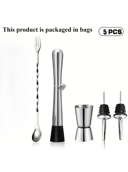 Professzionális rozsdamentes acél koktél shaker készlet (shaker és állvány nélkül)