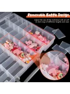 Sokoldalú 48-rekeszes átlátszó szervező doboz állítható válaszfalakkal