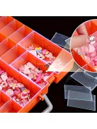 Sokoldalú 48-rekeszes átlátszó szervező doboz állítható válaszfalakkal