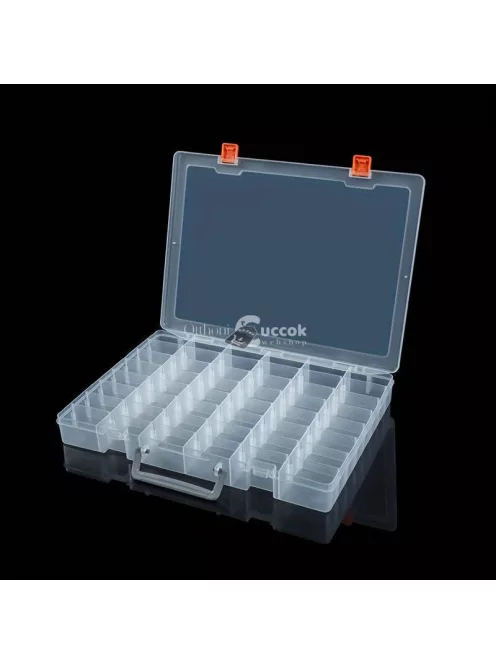 Sokoldalú 48-rekeszes átlátszó szervező doboz állítható válaszfalakkal