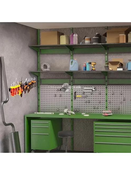 Nagy teherbírású fém falra szerelhető kés- és szerszámtartó