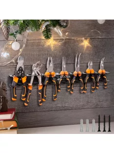   Nagy teherbírású fém falra szerelhető szerszámtartó állvány 14 résszel csavarhúzókhoz és fogókhoz