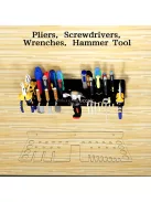 Nagy teherbírású fém falra szerelhető szerszámtartó állvány 14 résszel csavarhúzókhoz és fogókhoz