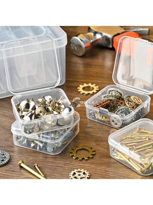 30 darabos átlátszó műanyag tárolódoboz készlet nagy szervezővel