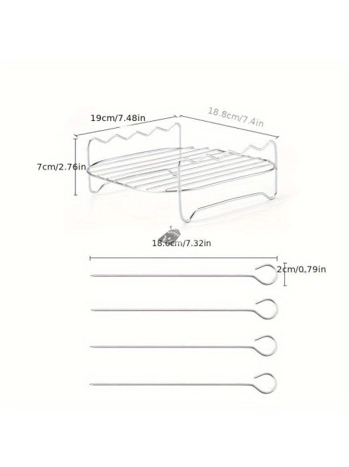 Rozsdamentes acélból készült légkeveréses sütőrács kiegészítő készlet