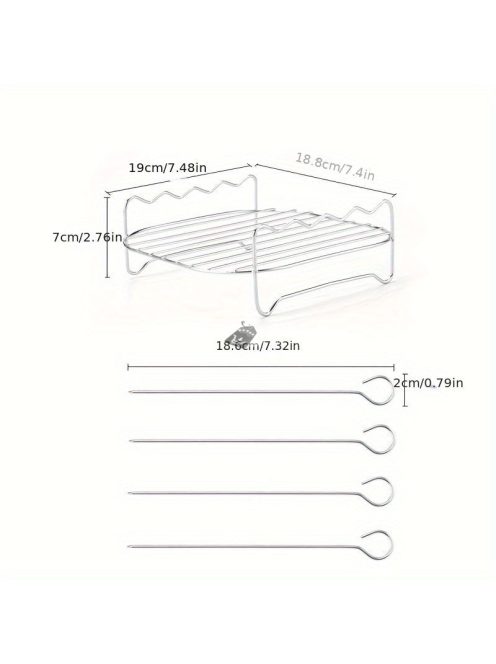 Rozsdamentes acélból készült légkeveréses sütőrács kiegészítő készlet
