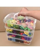 Extra Nagy 4 Szintes Átlátszó Műanyag Tárolódoboz Fedővel