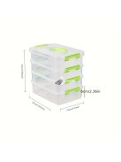 Extra Nagy 4 Szintes Átlátszó Műanyag Tárolódoboz Fedővel