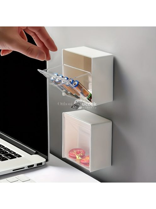 Falra szerelhető fehér flip tárolódoboz