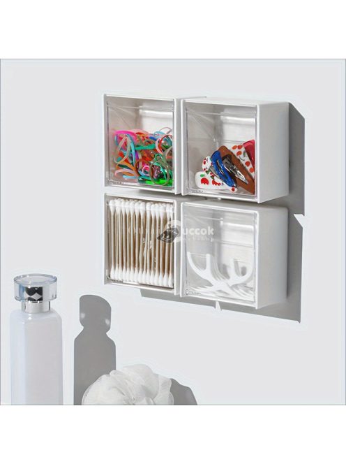 Falra szerelhető fehér flip tárolódoboz