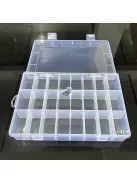 24 rekeszes, átlátszó műanyag tárolódoboz fedéllel
