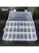 24 rekeszes, átlátszó műanyag tárolódoboz fedéllel