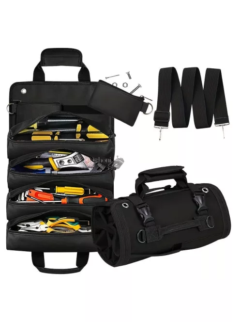 Szerszámtáska tekercs, nagy teherbírású szerszámszervező férfiaknak és nőknek