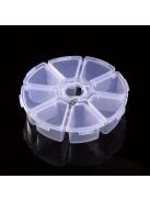 8-rekeszes kerek tárolószervező gyémántfestő eszközökhöz, ékszerekhez és apró tárgyakhoz