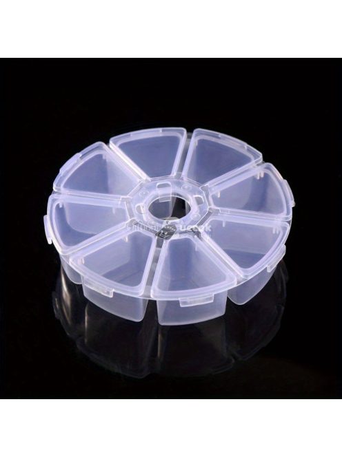 8-rekeszes kerek tárolószervező gyémántfestő eszközökhöz, ékszerekhez és apró tárgyakhoz