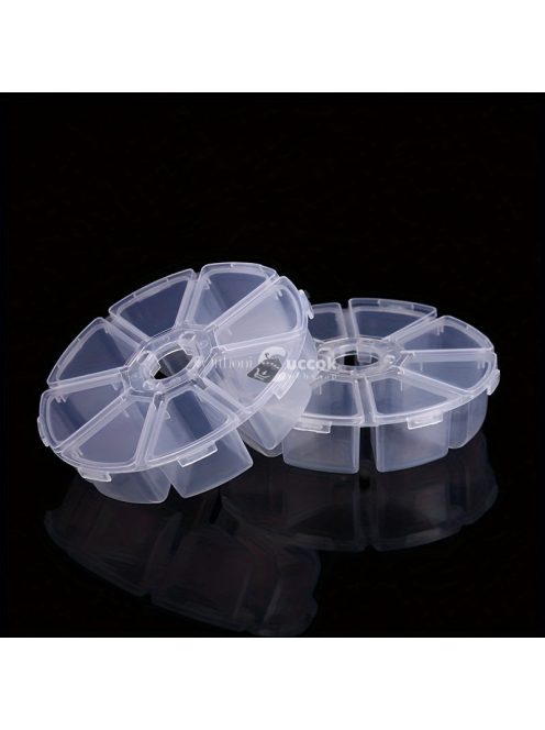 8-rekeszes kerek tárolószervező gyémántfestő eszközökhöz, ékszerekhez és apró tárgyakhoz