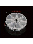 8-rekeszes kerek tárolószervező gyémántfestő eszközökhöz, ékszerekhez és apró tárgyakhoz