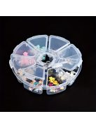 8-rekeszes kerek tárolószervező gyémántfestő eszközökhöz, ékszerekhez és apró tárgyakhoz