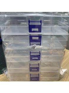   5db átlátszó műanyag tárolódoboz, ékszertároló rendszer, üres többfunkciós tárolódoboz