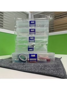   5db átlátszó műanyag tárolódoboz, ékszertároló rendszer, üres többfunkciós tárolódoboz