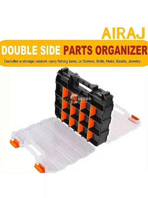 Kétoldalas Alkatrészdoboz, 34 Rekeszes Tárolódoboz